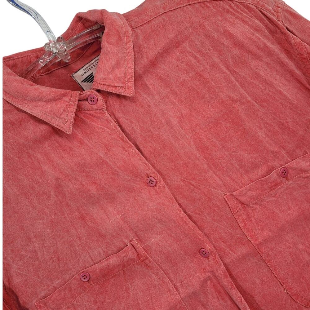 Limited Express Coral Rayon Oversized Blouse 90s Vintage preppy academia vintage